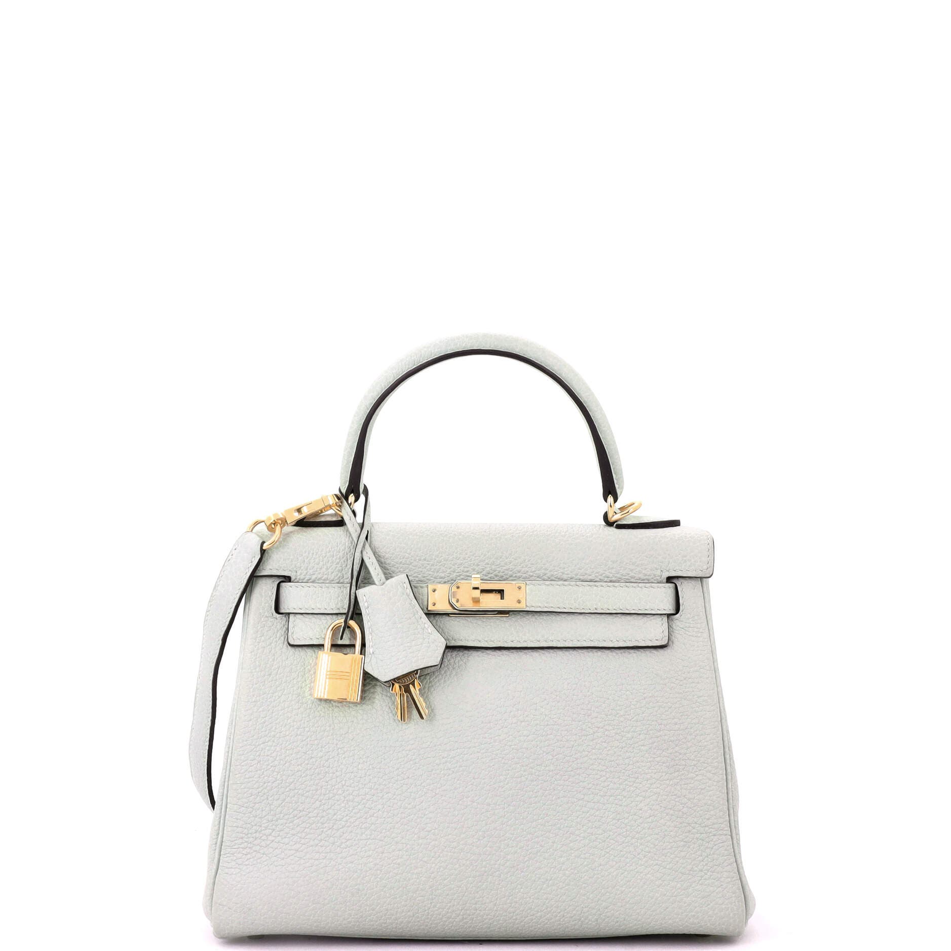 Pre-Owned Hermes Kelly Handbag Grey Togo with Gold Hardware 25, Main, color, 