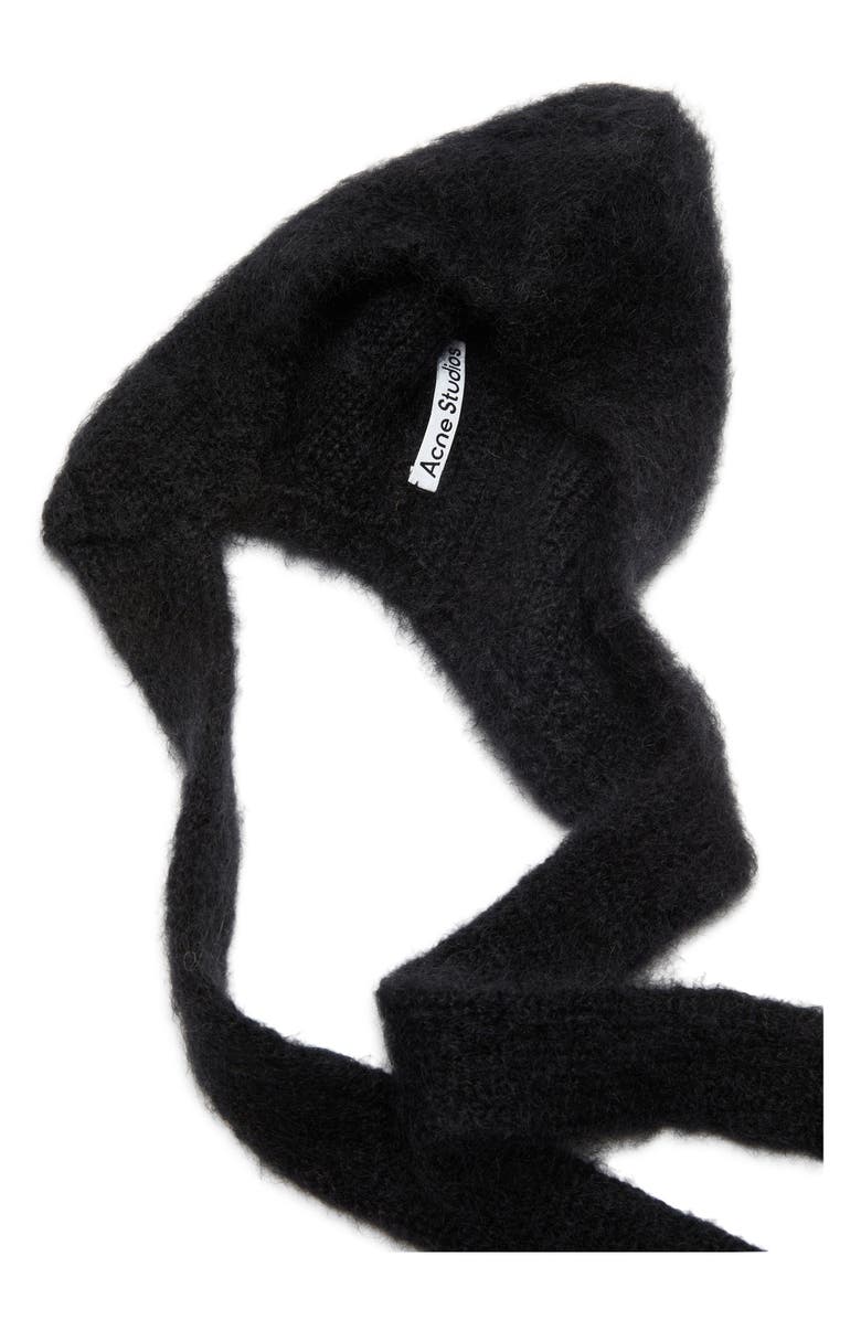 Acne Studios Mohair & Wool Earflap Hat, Alternate, color, Black