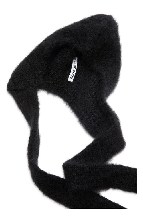 Acne Studios Mohair & Wool Earflap Hat In Black