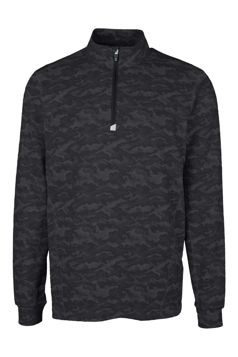 Traverse Camo Quarter Zip Pullover, Main, color, BLACK