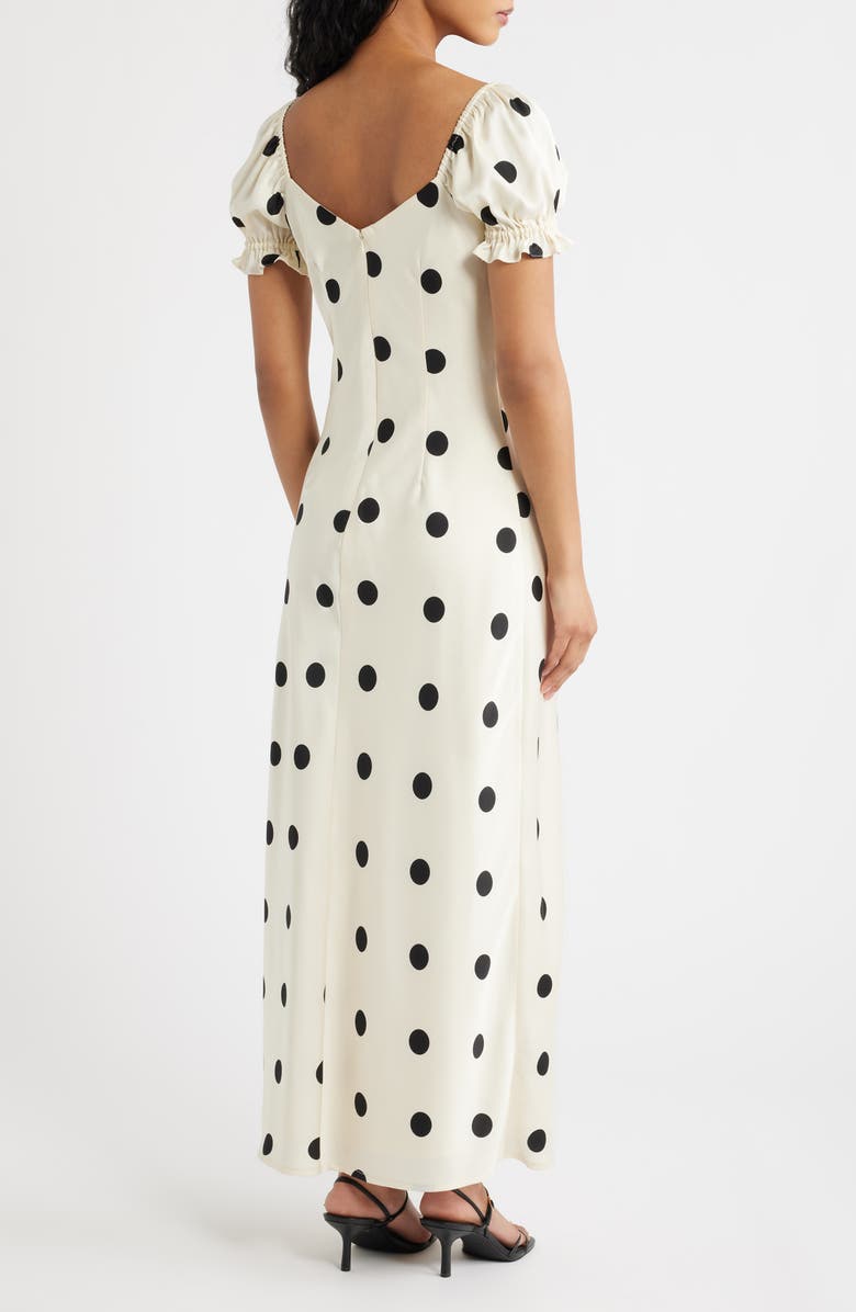 Lulus Keaton Dot Puff Sleeve Maxi Dress, Alternate, color, 