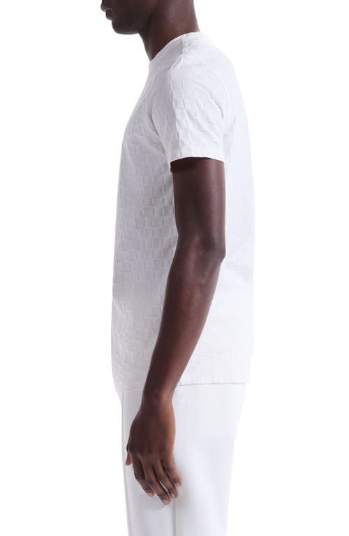 Bugatchi Geo Textured Cotton T-shirt In White