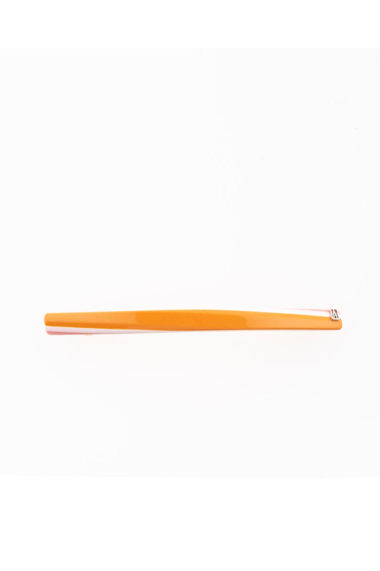 Thin Stripes Acetate Barrette, Main, color, Orange