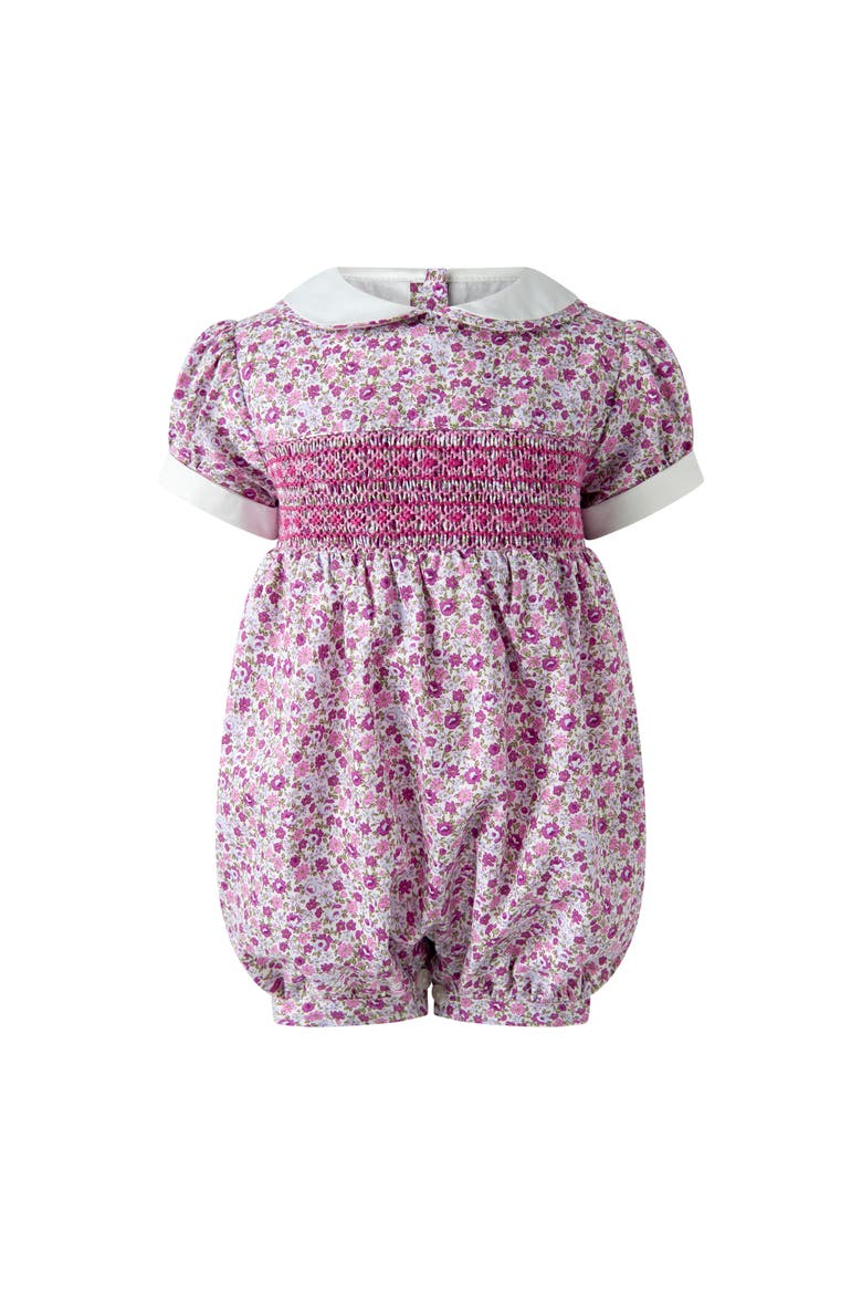 Ditsy Floral Smocked Babysuit, Main, color, Purple