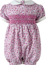 Rachel Riley Ditsy Floral Smocked Babysuit