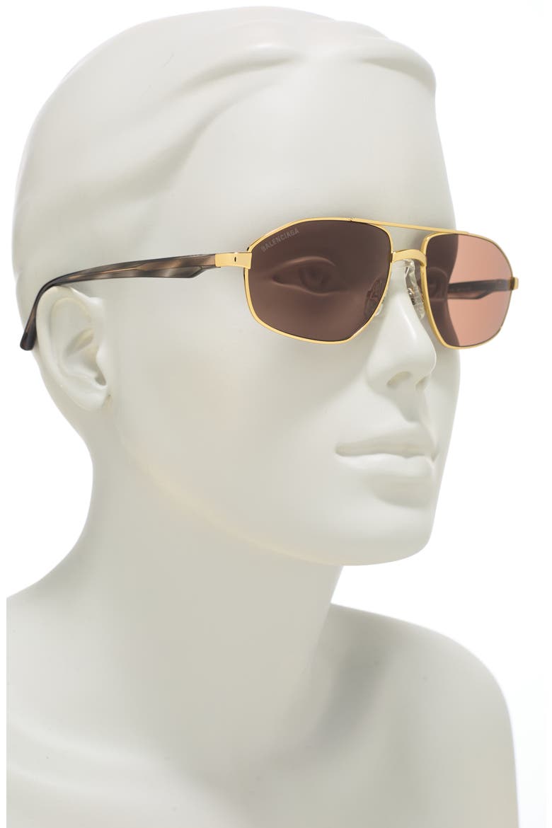 Geometric Fashion Sunglasses, Alternate, color, GOLD HAVANA BROWN/BRW