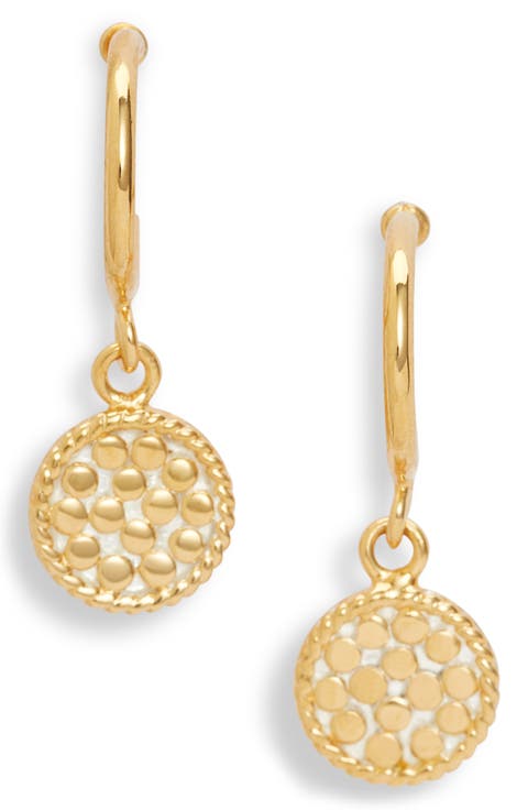 Smooth Dome Charm Huggie Hoop Earrings