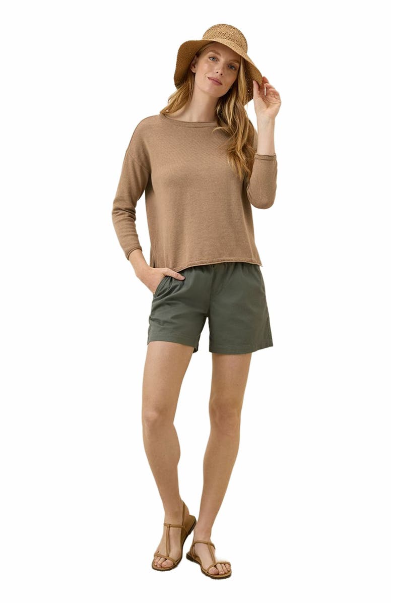 Pact Organic Cotton Classic Fine Knit Wide Neck Sweater, Alternate, color, Sesame Heather