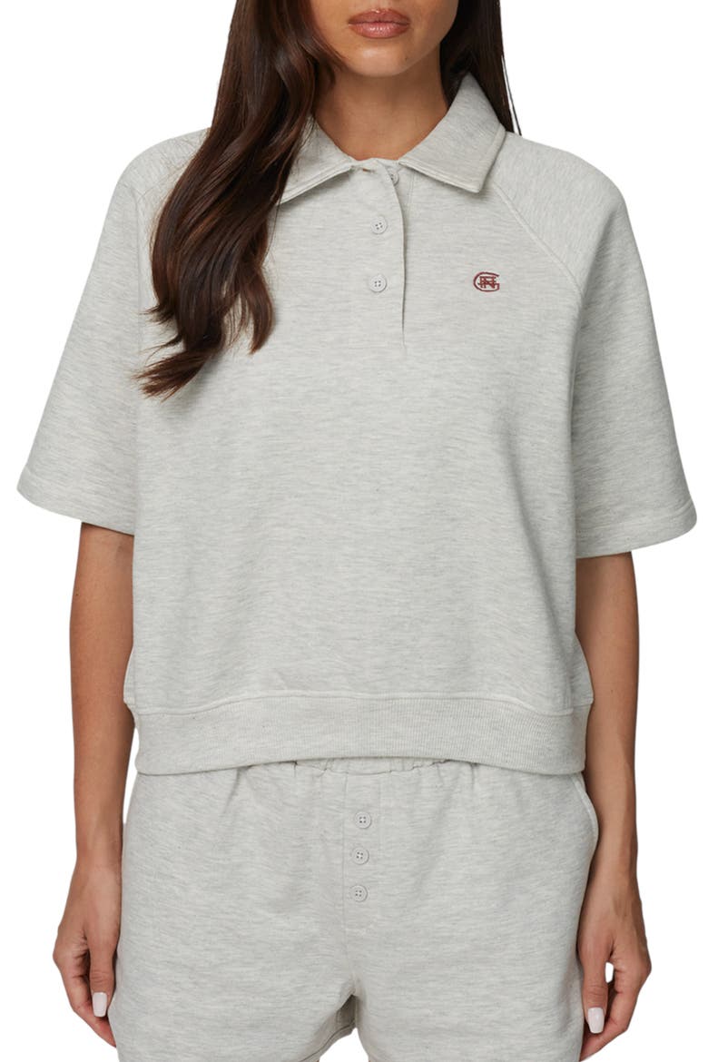 Boxy-Fit Raglan Sweat Polo, Main, color, Grey