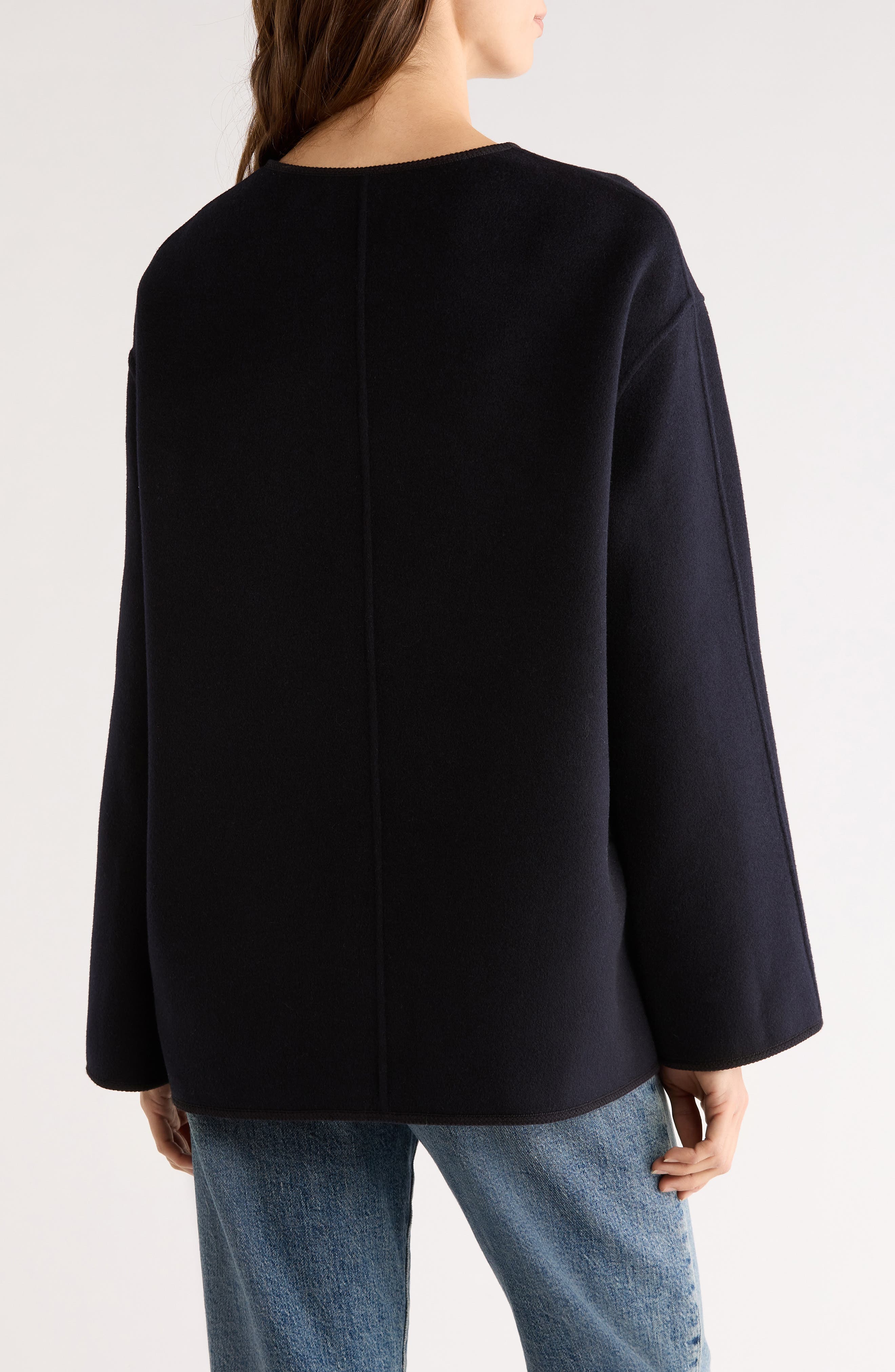 Toggle Closure Double Face Wool & Cashmere Jacket - image 2