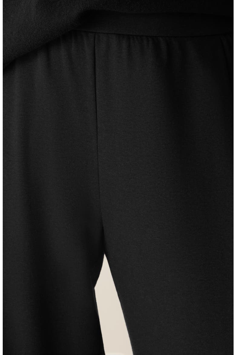 Pleated Straight Leg Ankle Pants, Alternate, color, BLACK