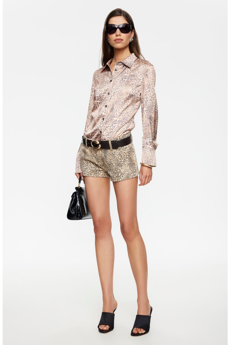 Angelic Satin Shirt, Alternate, color, LEOPARD