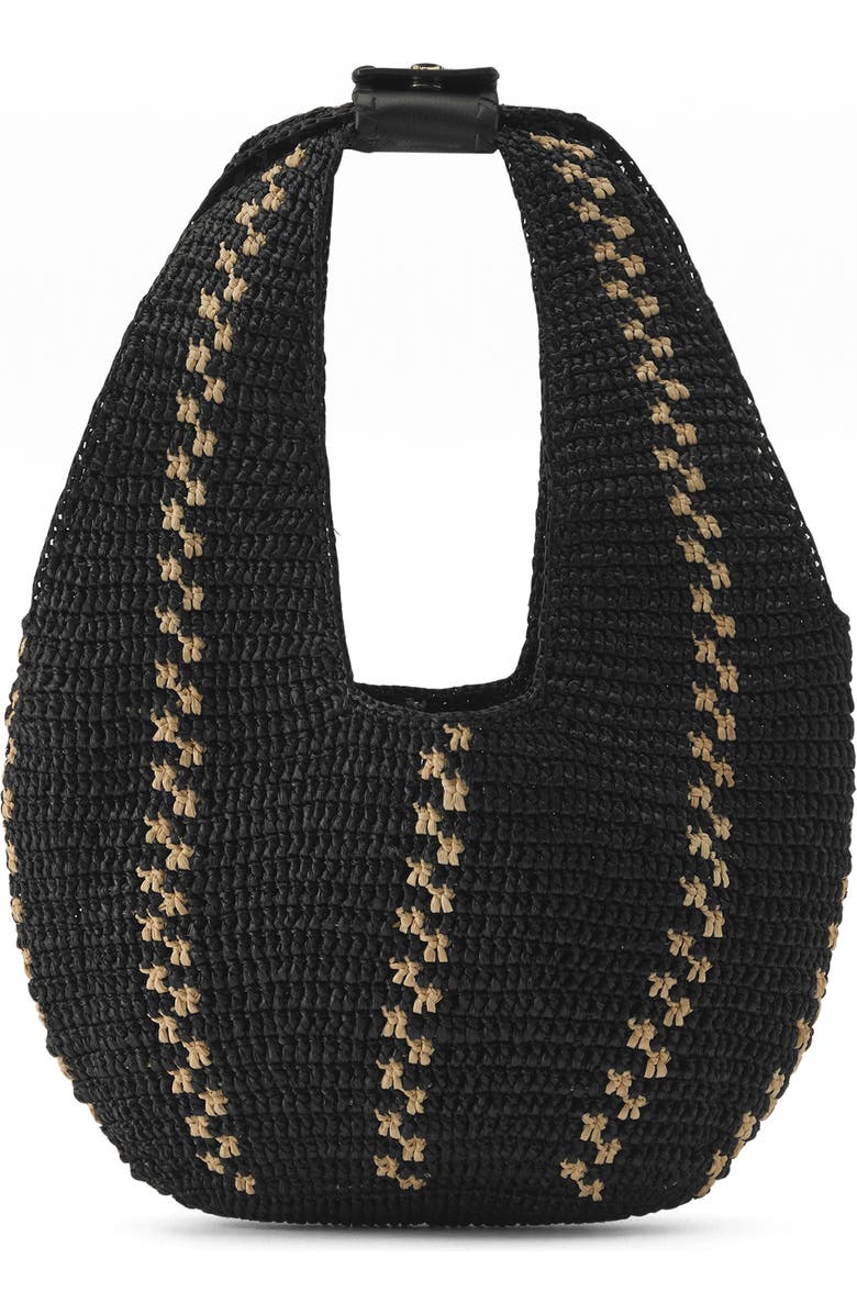 Helen Kaminski Aquarius Raffia Hobo Bag, Main, color, Charcoal/ Natural