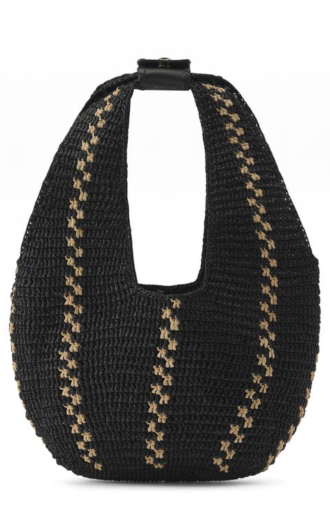 Aquarius Raffia Hobo Bag