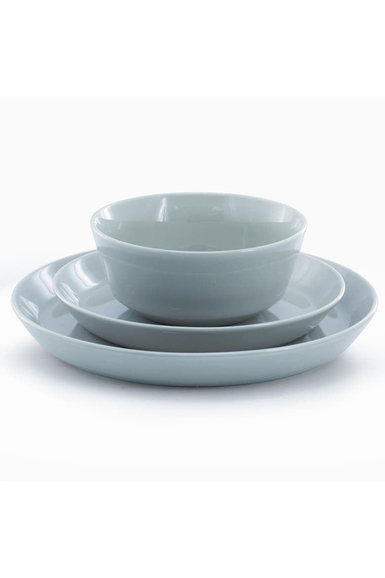 12 Piece Round Stoneware Dinnerware Set, Alternate, color, Blue