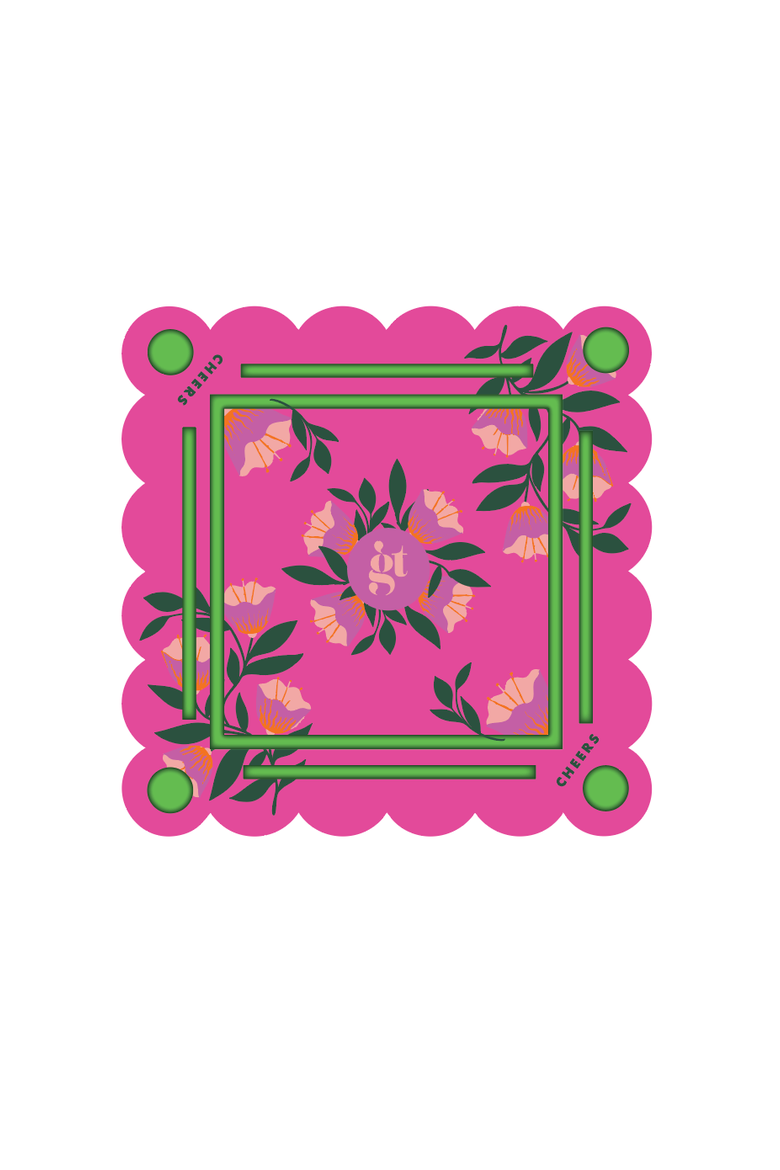 Mahjong Floating Mat, Main, color, Neon Floral Pink