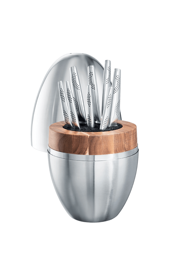 iD3® The Egg Knife Block 9 Piece, Main, color, Stainless Steel