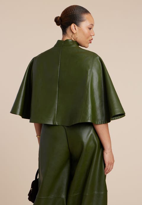 Faux Leather Cape Top (Plus)
