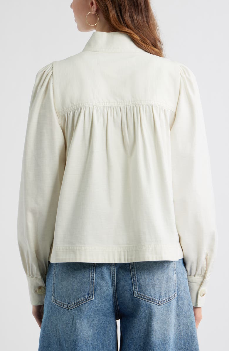 Treasure & Bond Gathered High Neck Twill Jacket, Alternate, color,