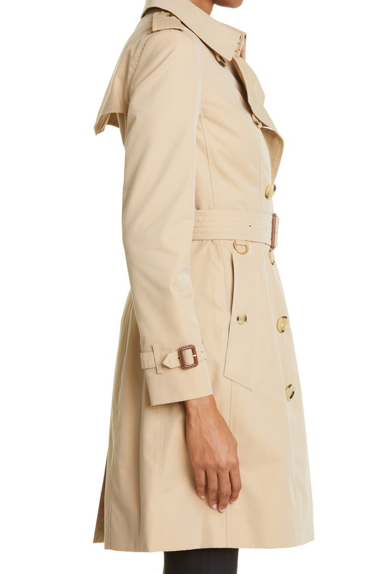 Slim Fit Heritage Chelsea Trench Coat, Alternate, color, HONEY