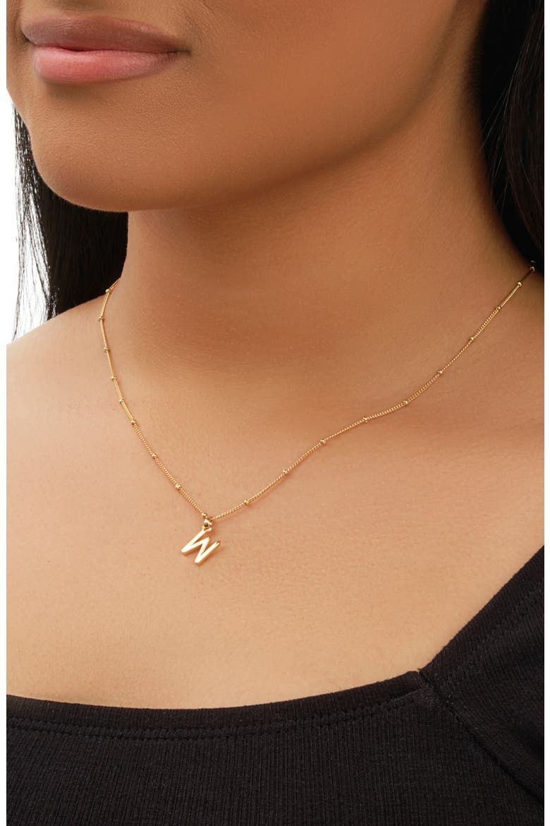 14K Gold Plated Sterling Silver Initial Necklace, Alternate, color, GOLD-W