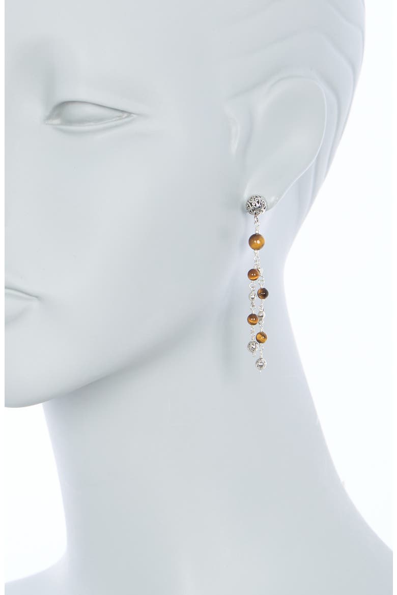 Sterling Silver Tiger's Eye Waterfall Drop Earrings, Alternate, color, SILVER