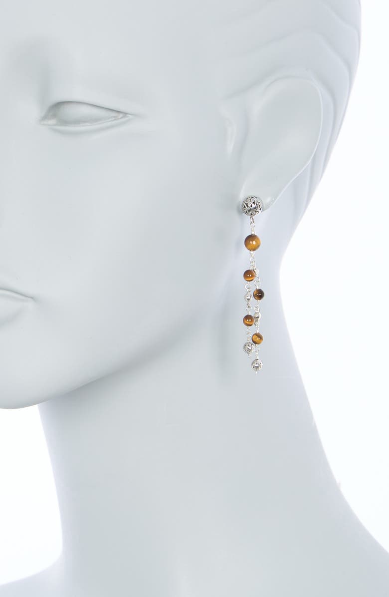 Lois Hill Sterling Silver Tiger's Eye Waterfall Drop Earrings, Alternate, color,