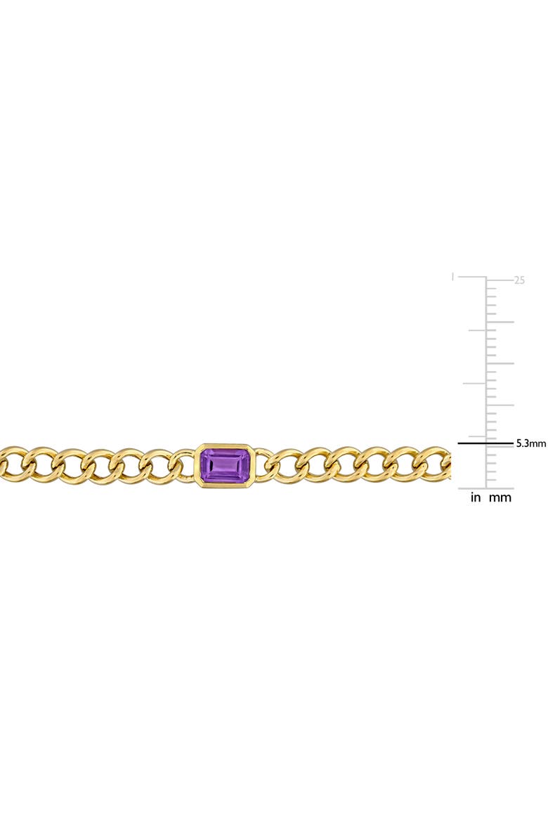 Birthstone Curb Link Station Necklace 14k, Alternate, color, Amethyst