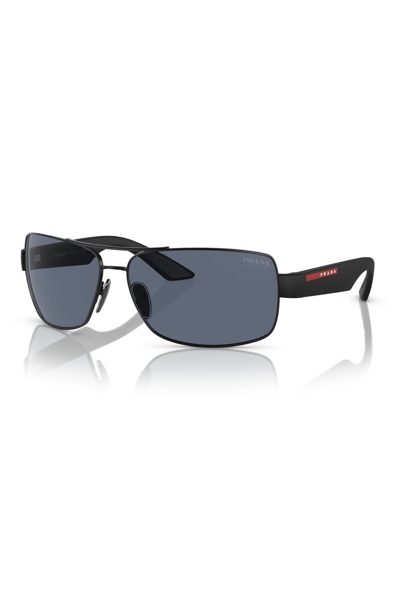 65mm Oversized Pillow Sunglasses, Alternate, color, MATTE BLACK