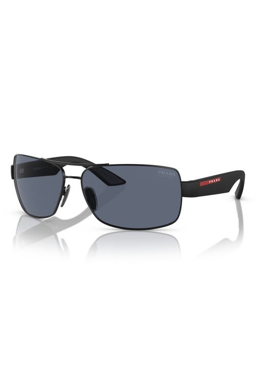 Prada Linea Rossa 65mm Oversized Pillow Sunglasses In Matte Black