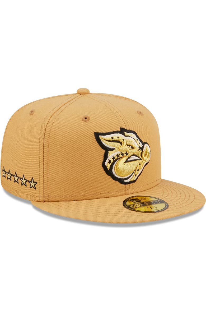 New Era Men's New Era Natural Lehigh Valley IronPigs Authentic Collection 59FIFTY Fitted Hat, Alternate, color, Natural