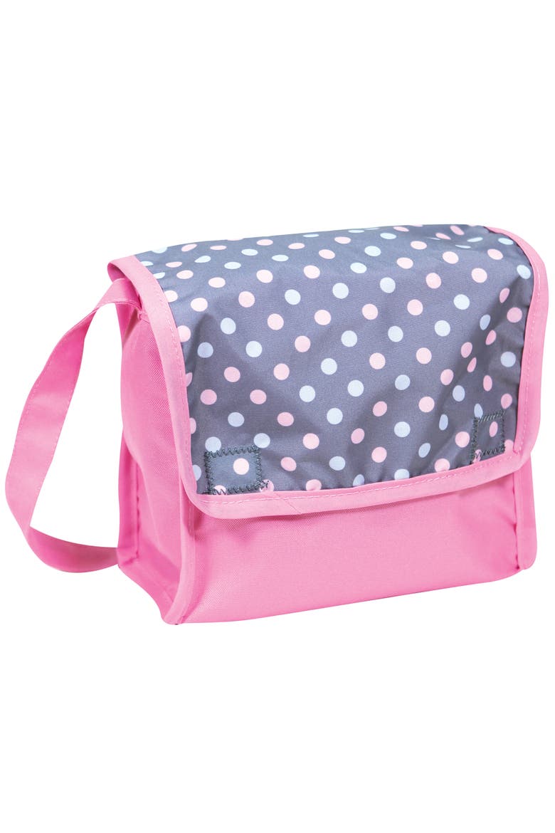 16 Inch Baby Doll Playset, Pink Blue Polka Dot, Umbrella Stroller, Handbag, Alternate, color, Multicolored