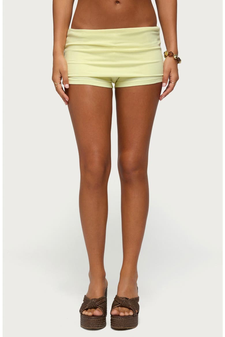 Maevie Foldover Shorts, Main, color, YELLOW
