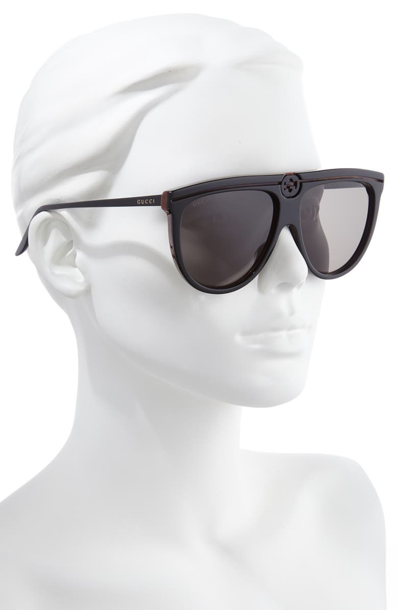 Gucci 61mm Aviator Sunglasses, Alternate, color, 