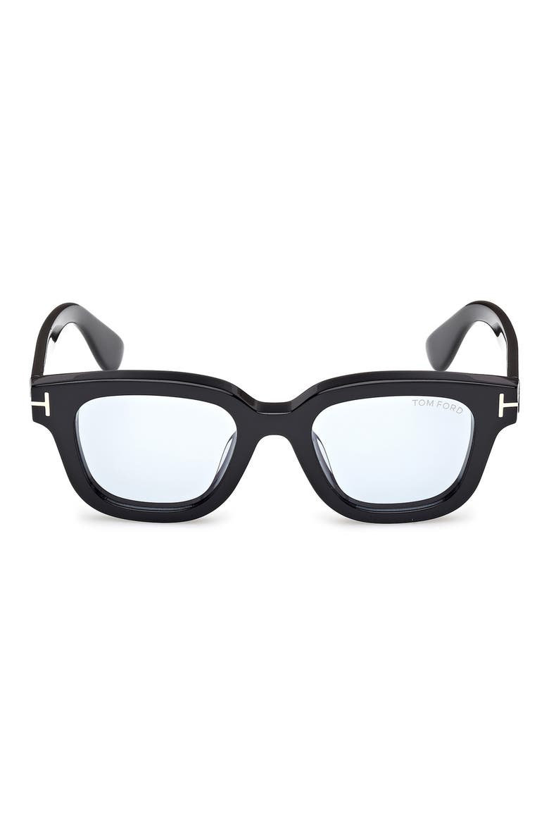 49mm Square Sunglasses, Main, color, SHINY BLACK / SMOKE