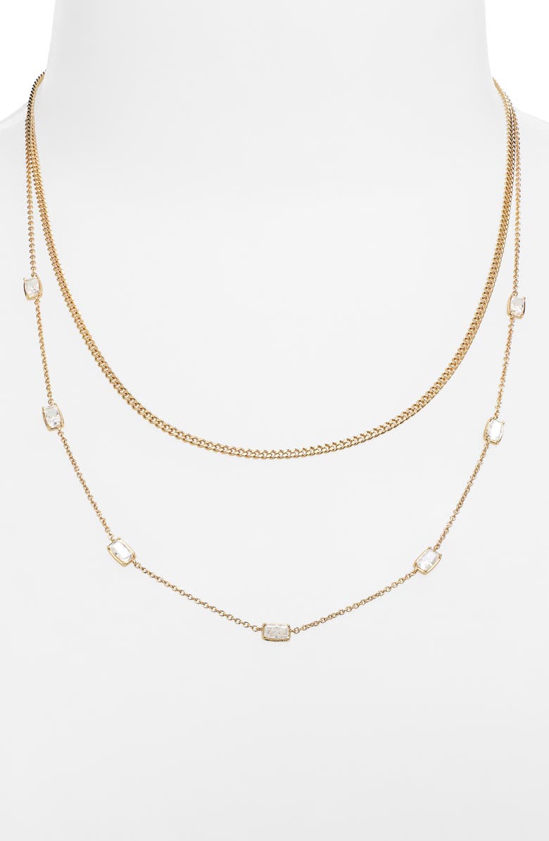 Nadri Cece Layered Necklace, Alternate, color, Gold