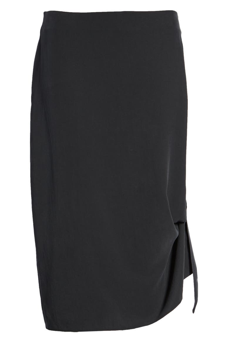 Side Drape Skirt, Alternate, color, BLACK