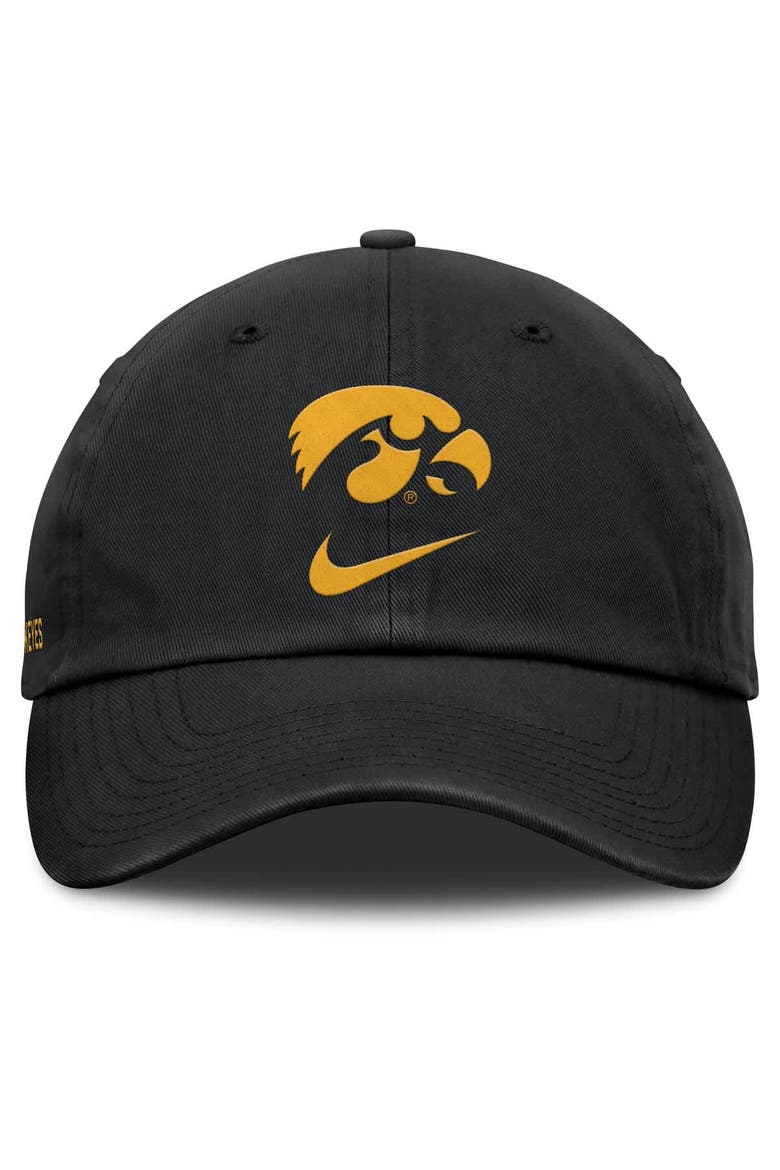 Men's Nike Black Iowa Hawkeyes Primetime Club Adjustable Hat, Alternate, color, Black