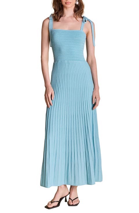 Tie Strap Metallic Maxi Sweater Dress