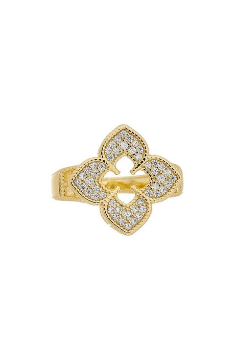 Cubic Zirconia Quatrefoil Ring