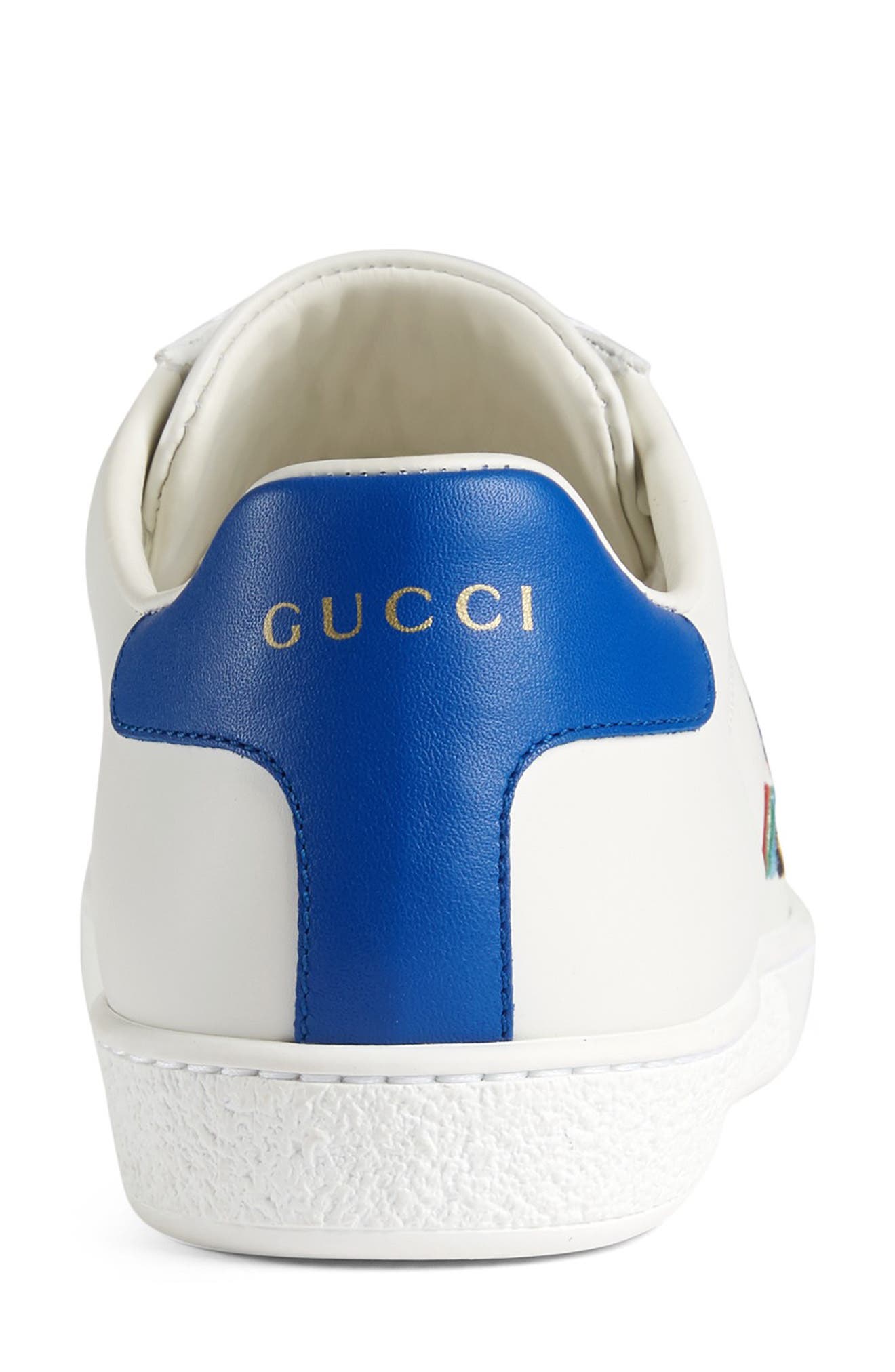 Gucci New Ace Embroidered Tennis Sneaker, Alternate, color, 