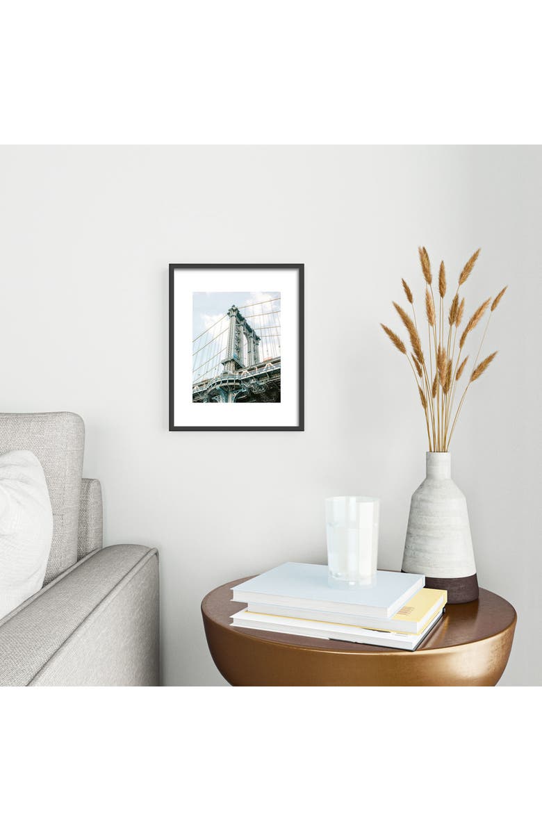 Deny Designs Manhattan Bridge New York City Framed Art Print, Alternate, color, Black Tones