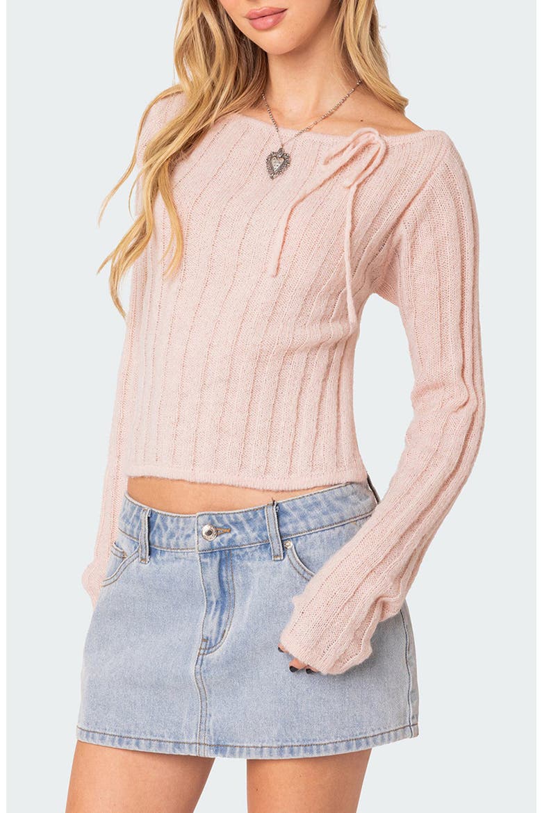 Emmy Open Back Sweater, Alternate, color, PINK