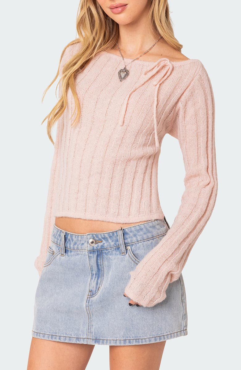 EDIKTED Emmy Open Back Sweater, Alternate, color,
