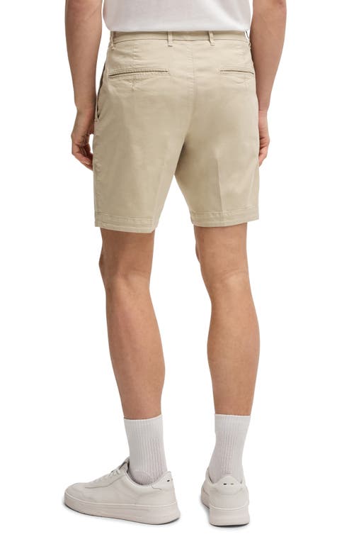 Hugo Boss Boss Slice Stretch Cotton Shorts In Light Beige