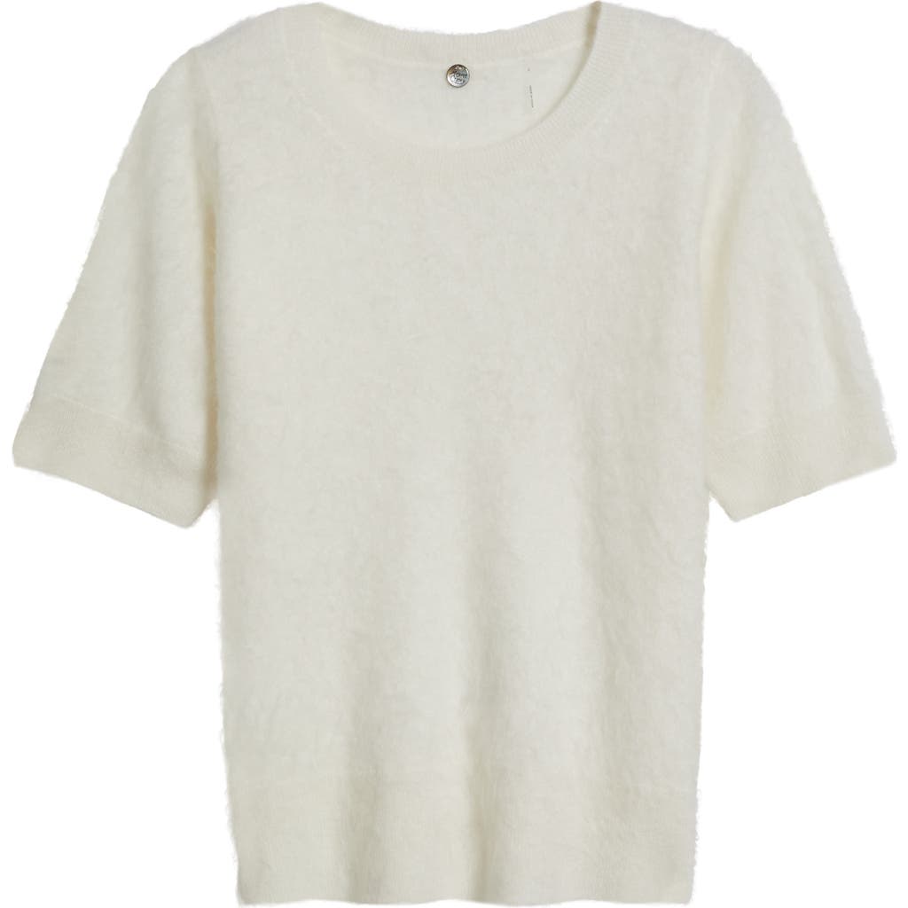 Margaret O'leary Brushed Cashmere Short Sleeve Sweater In Neutral