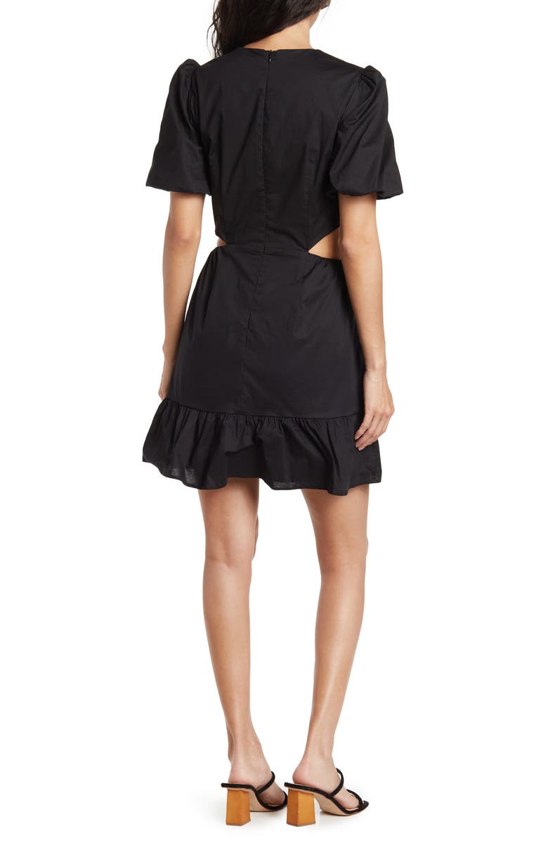 WAYF Cutout Short Sleeve Fit & Flare Minidress, Alternate, color, 