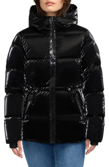 Scotch & Soda Enola Water Repellent Channel Quilted Down Jacket In Black