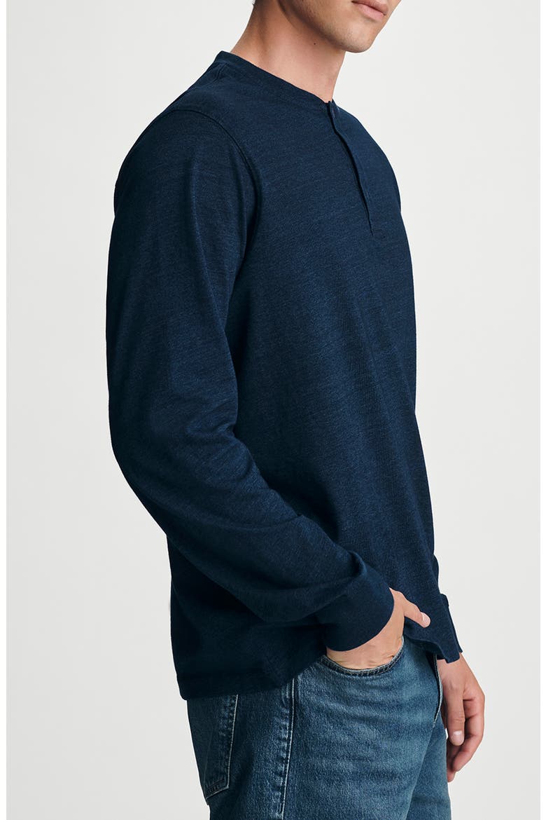 Long Sleeve Slub Cotton Henley, Alternate, color, DARK INDIGO