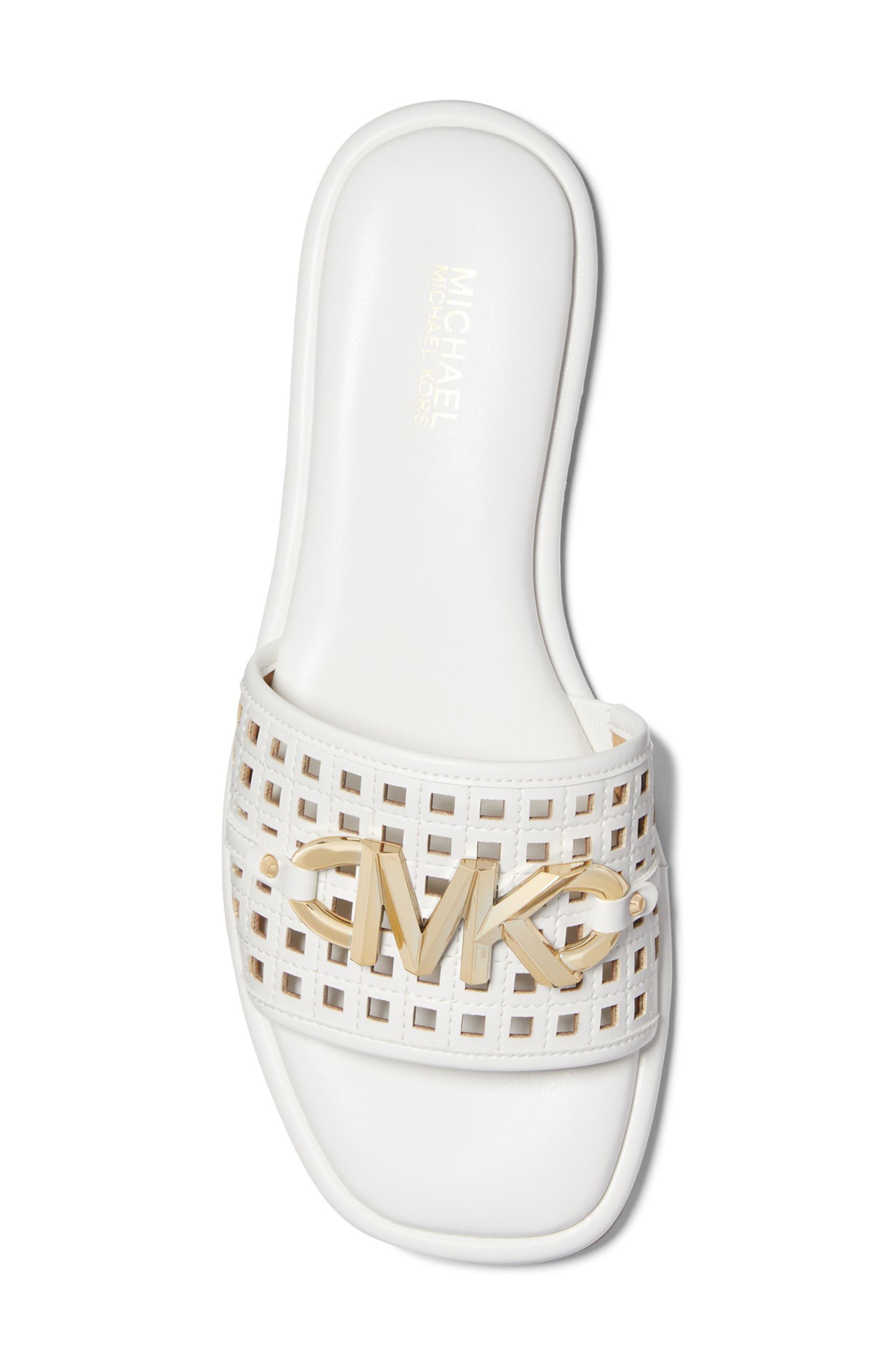 MICHAEL Michael Kors Hayworth Logo Cutout Slide Sandal, Alternate, color, 